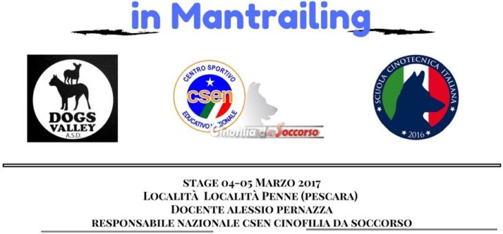 Stage di Mantrailing a Pescara 04-05 Marzo 2017